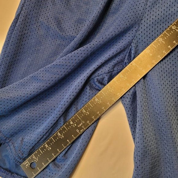 Vintage Starter Blue Mesh Running Sweat Shorts With Pockets Size L 10-12 - Picture 10 of 14